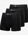 Τριάδα σετ εσωρούχων boxer Ralph Lauren Μαύρα 714965507006