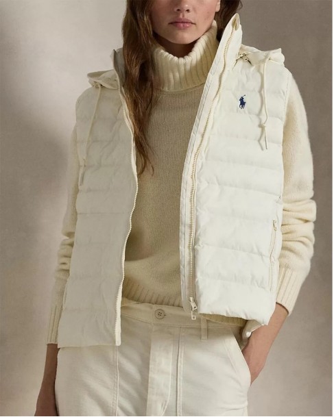 Μπουφάν γιλέκο Ralph Lauren Εκρού 211958935002