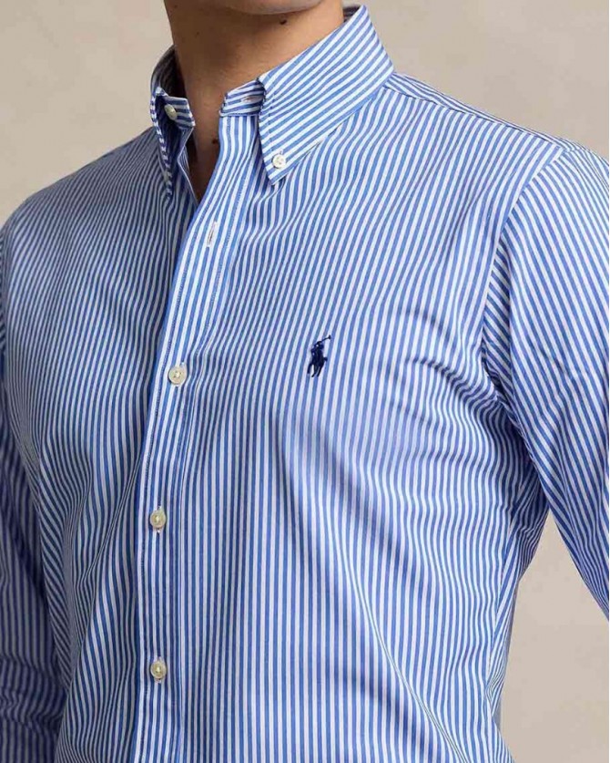 Πουκάμισο Ralph Lauren Ριγέ Σιέλ 710929346-001