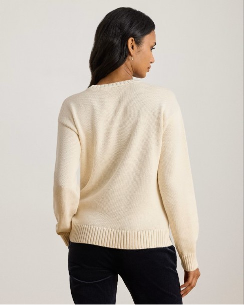 Πουλόβερ RaLph Lauren Εκρού 200P02074001
