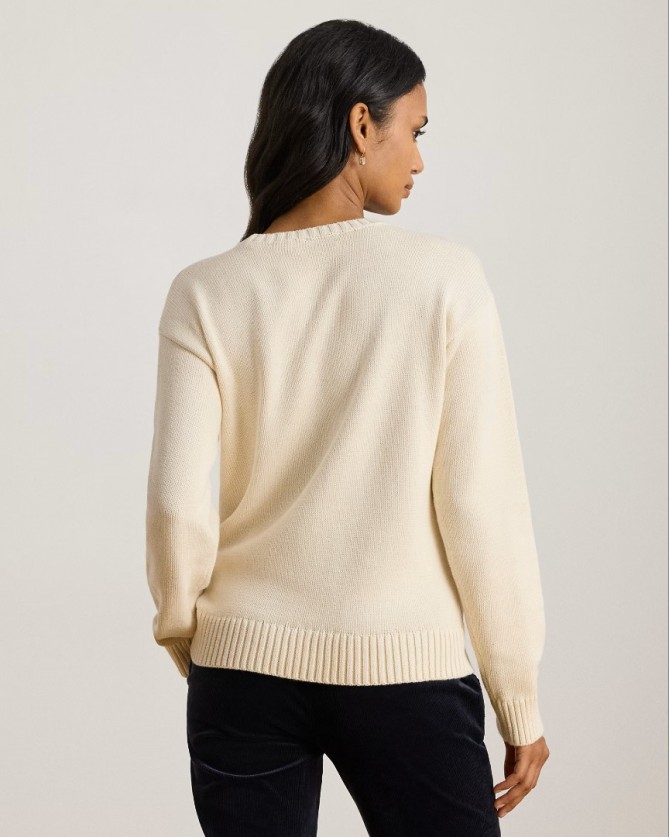 Πουλόβερ RaLph Lauren Εκρού 200P02074001