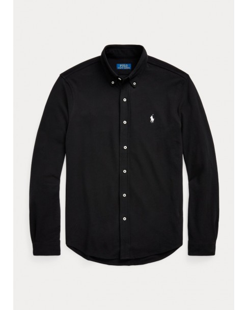 Πουκάμισο σε πικέ ύφασμα Ralph Lauren Μαύρο 710654408 089-black