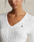 Πουλόβερ γυναικείο Ralph Lauren βαμβακερό Λευκό 211891641-001 Classic fit