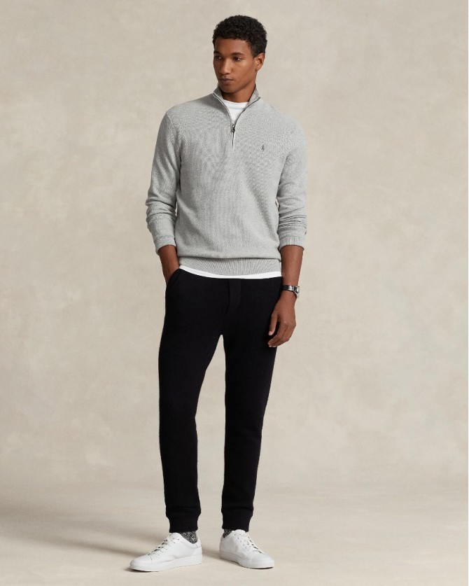 Πλεκτό Half zip Ralph Lauren Γκρι 710932304-002
