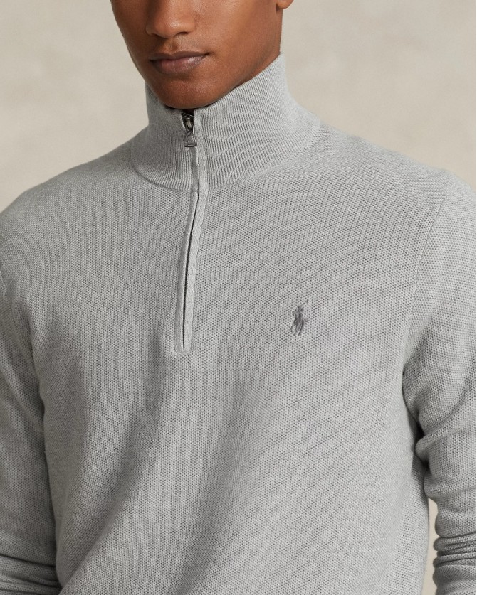 Πλεκτό Half zip Ralph Lauren Γκρι 710932304-002