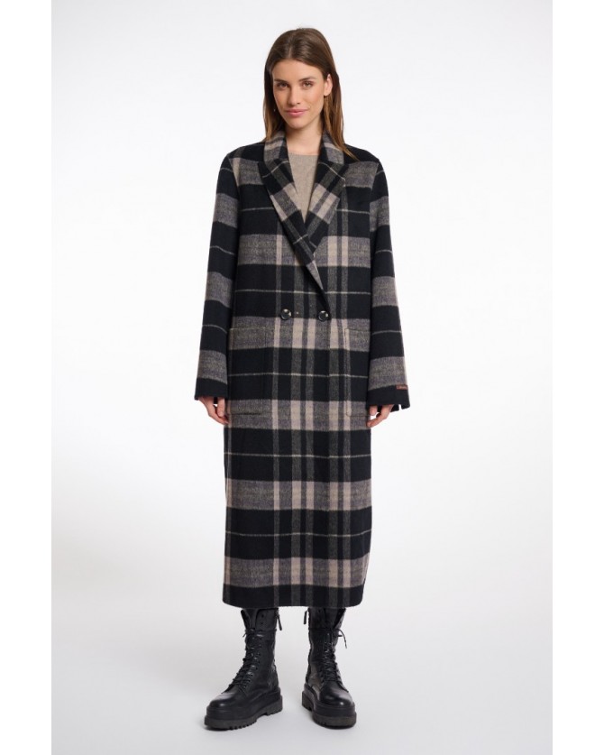 Παλτό Rino&Pelle Γκρι ADRIA700W-NIGHT GREY CHECK