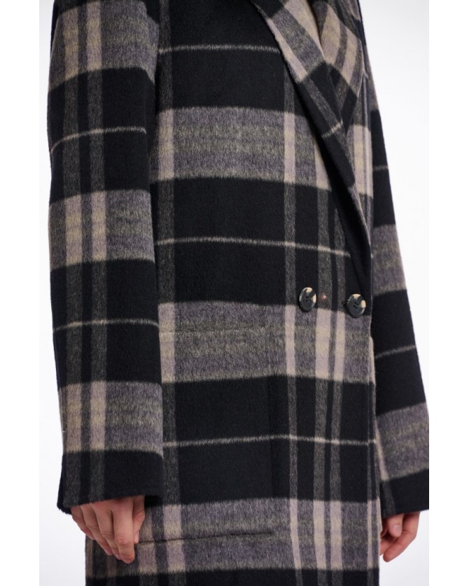 Παλτό Rino&Pelle Γκρι ADRIA700W-NIGHT GREY CHECK