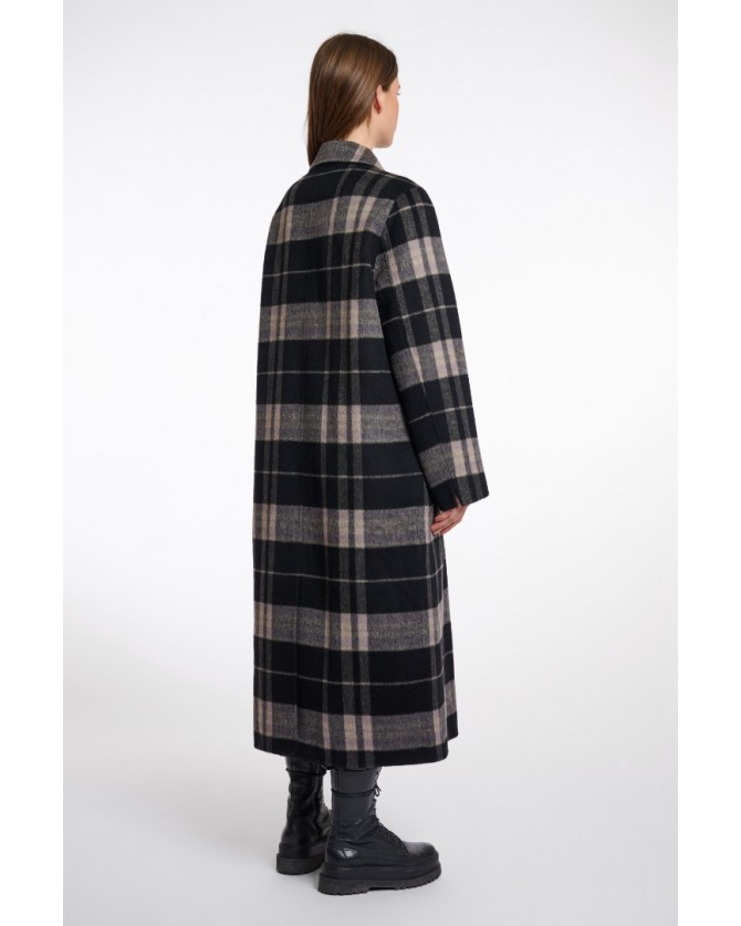 Παλτό Rino&Pelle Γκρι ADRIA700W-NIGHT GREY CHECK