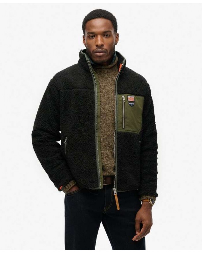 Ζακέτα Fleece Superdry Μαύρο M2014141A-02A