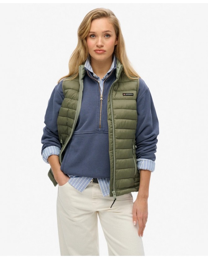 Μπουφάν γιλέκο Superdry Λαδί W5011892A-8MI