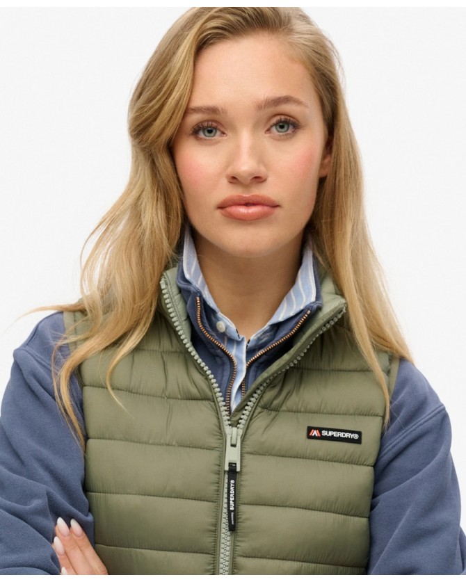 Μπουφάν γιλέκο Superdry Λαδί W5011892A-8MI