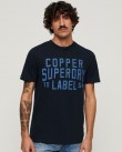 T-shirt ανδρικό Superdry Σκούρο μπλε βαμβακερό M1011900A JWV-ECLIPSE NAVY SLUB