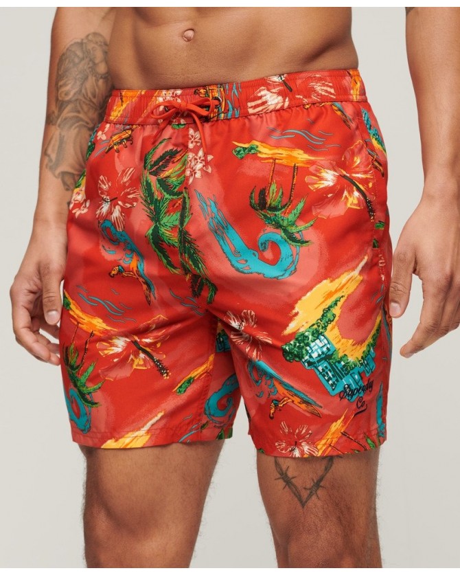 Μαγιό boxer Superdry Πορτοκαλί M3010232A 2BZ-WAIKIKI RED