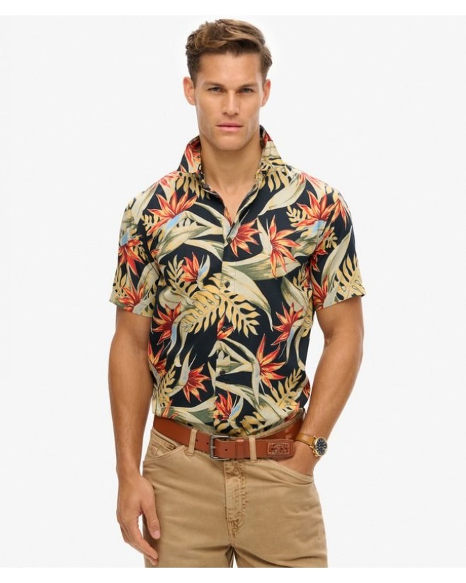 Πουκάμισο κοντομάνικο Superdry Σκούρο μπλε M4010947A-F7V