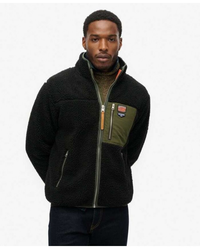 Ζακέτα Fleece Superdry Μαύρο M2014141A-02A