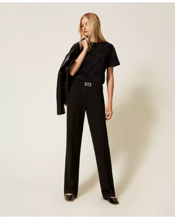 T-shirt Twin set Μαύρο 252TP2055-00006