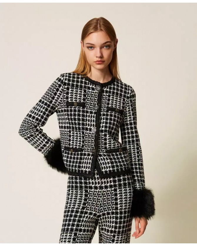 Σακάκι Twin Set Λευκό-Μαύρο 252TT3040-12907