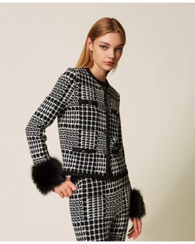 Σακάκι Twin Set Λευκό-Μαύρο 252TT3040-12907