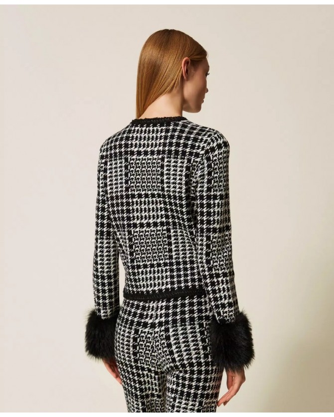 Σακάκι Twin Set Λευκό-Μαύρο 252TT3040-12907