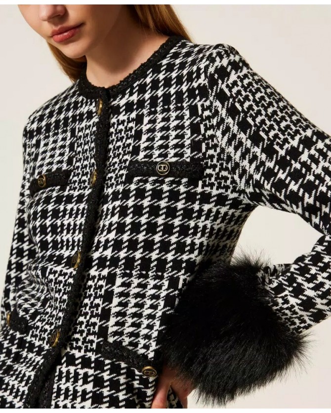 Σακάκι Twin Set Λευκό-Μαύρο 252TT3040-12907