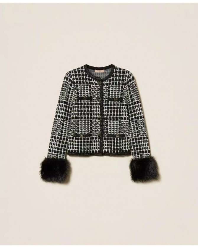 Σακάκι Twin Set Λευκό-Μαύρο 252TT3040-12907