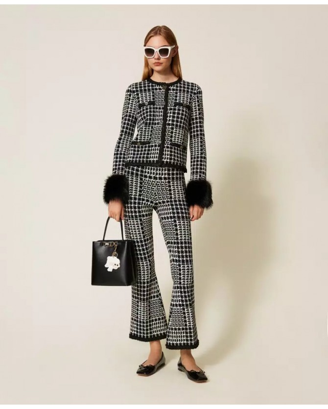 Σακάκι Twin Set Λευκό-Μαύρο 252TT3040-12907