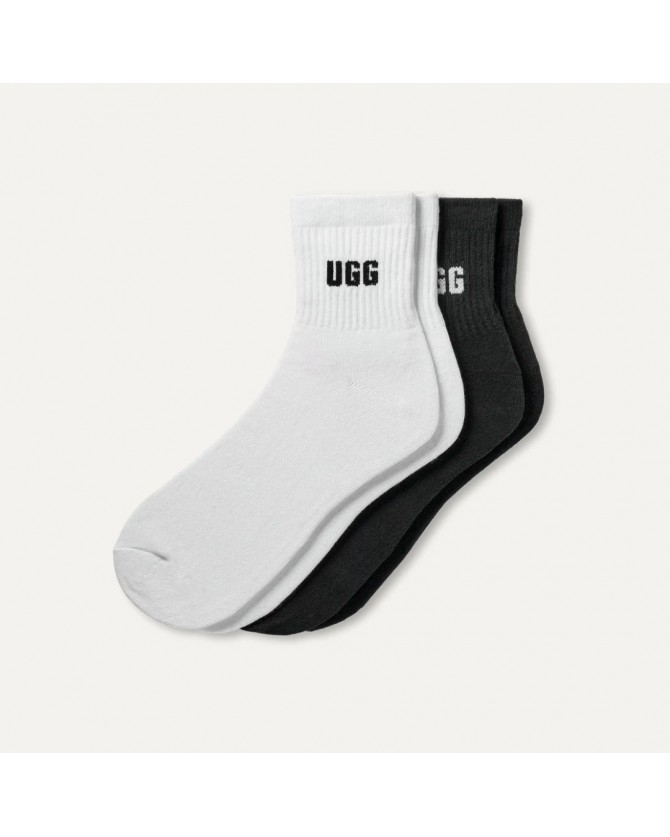 Σετ κάλτσες UGG Μαύρο-Λευκό Quinlin Logo Quarter 2 Pack
